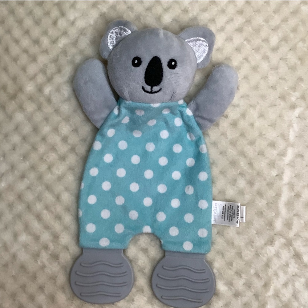 Baby Mode Polka Dot Koala Plush Blue and Grey Activity Toy 10” 🩵